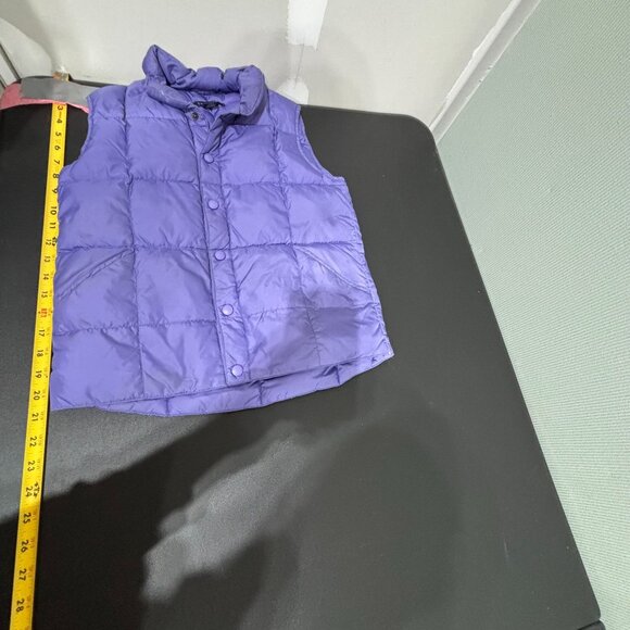 Lands End Kids Purple Down Puffer Vest S 7-8 Lightweight Quilted Nylon - Picture 3 of 8
